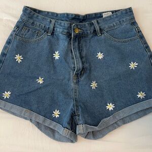 Embroidered Denim Women Shorts